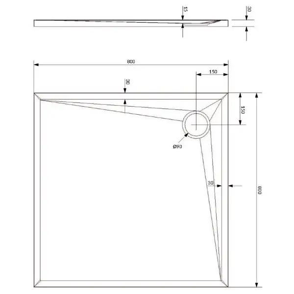 піддон Omnires Stone 80x80 (STONE80/KBL)