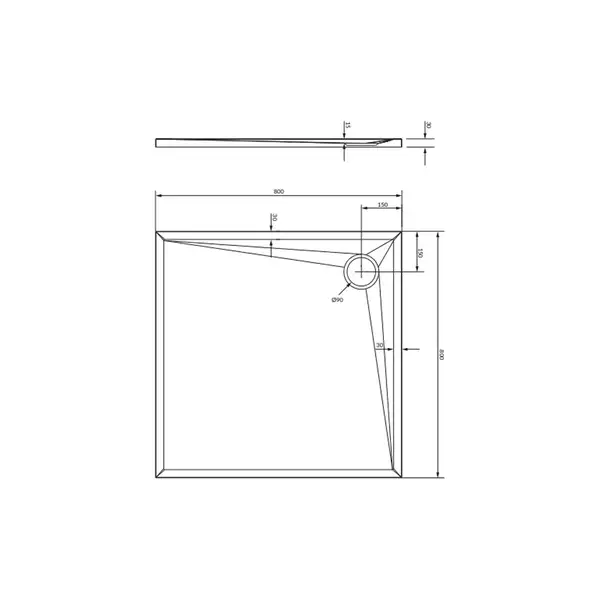 піддон Omnires Stone 80x80 (STONE80/KBM)