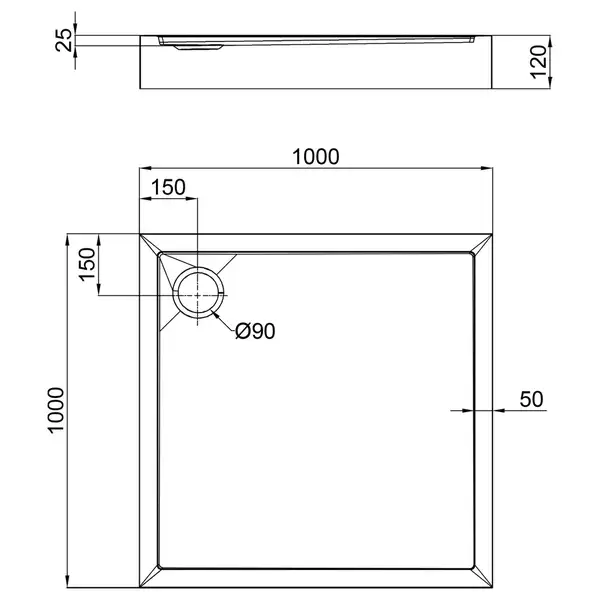 Qtap Tern 301112 Душовий піддон, білий (TERN301112)