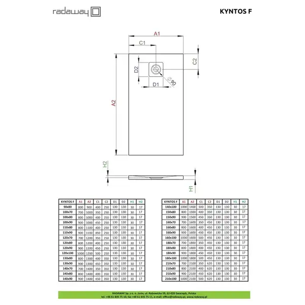 Radaway Kyntos F Душовий піддон 140x90 см, білий (HKF14090-04)