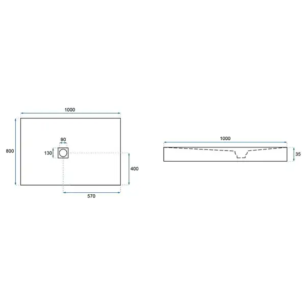 Душевой поддон REA ROCK 80X100 GREY (REA-K4582)