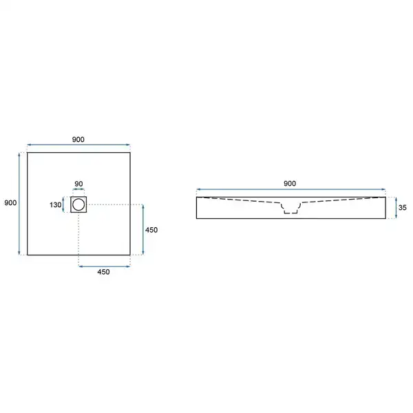 Душевой поддон REA ROCK 90X90 GREY (REA-K4585)