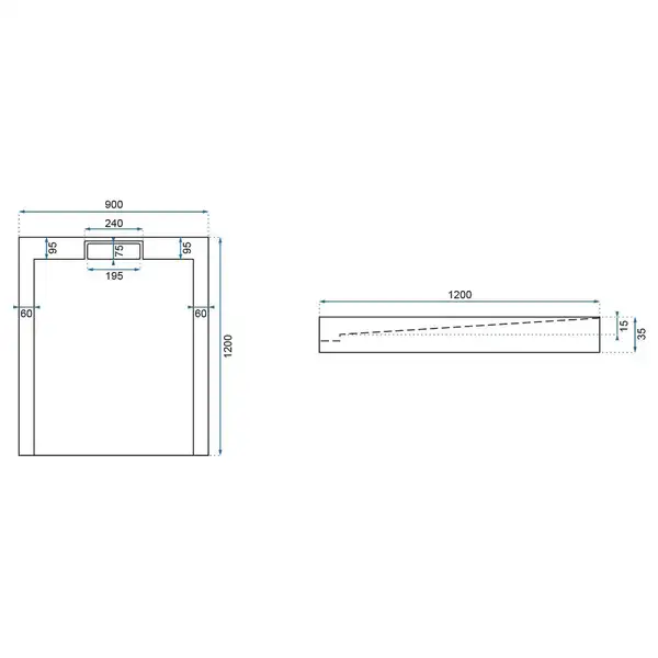 Душевой поддон REA GRAND 90X120 WHITE (REA-K4591)