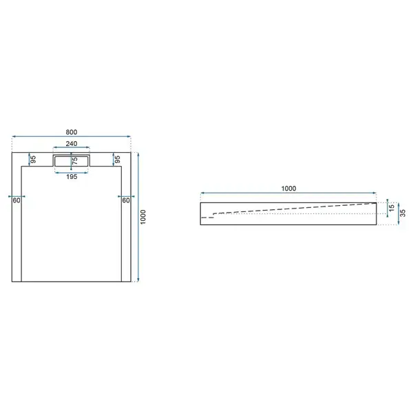 Душевой поддон REA GRAND 80X100 BLACK (REA-K4593)