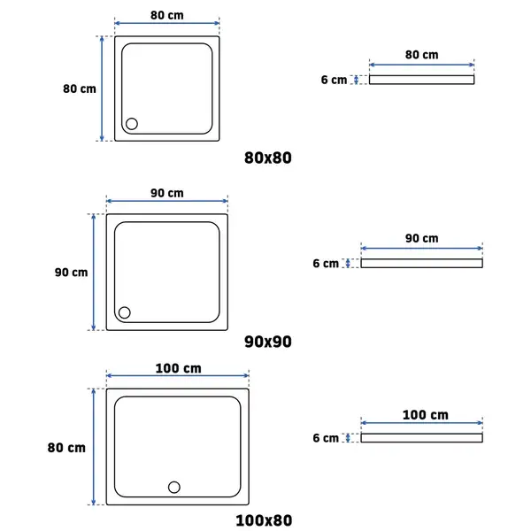Rea Savoy Душовий піддон 90x90, чорний (REA-K4803)