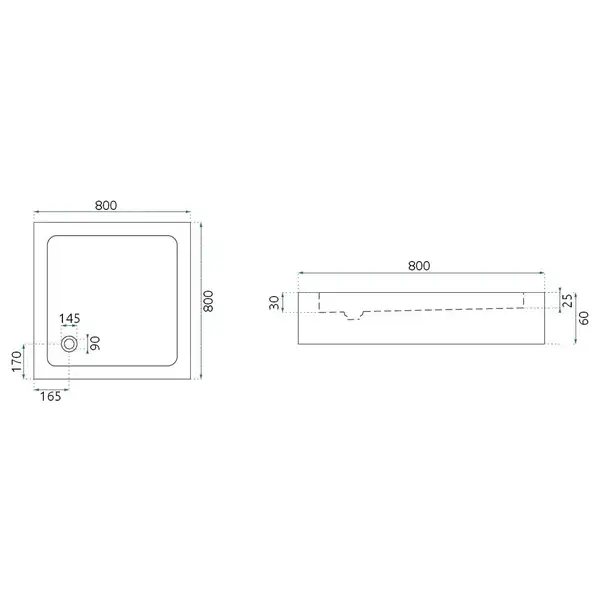 Rea Savoy Душовий піддон 90x90, чорний (REA-K4803)