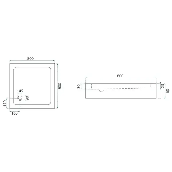Душевой поддон REA SAVOY 80X80 BLACK (REA-K4804)