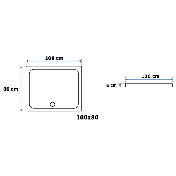 Душевой поддон REA SAVOY 80X100 WHITE (REA-K5332)