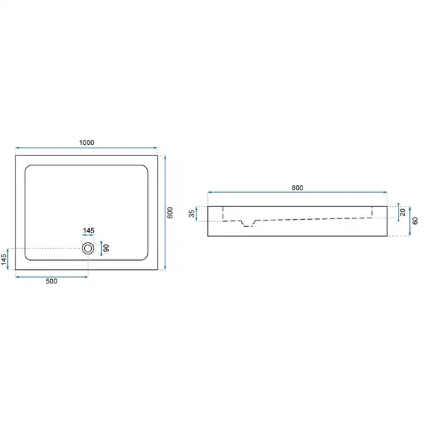 Душевой поддон REA SAVOY 80X100 WHITE (REA-K5332)