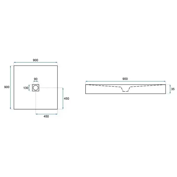 Душевой поддон REA ROCK 90X90 WHITE (REA-K5580)