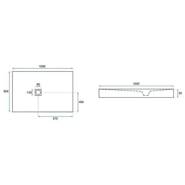 Душевой поддон REA WHITE ROCK 80 X 100 (REA-K5581)