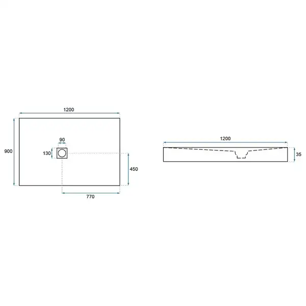 Душевой поддон REA WHITE ROCK 90 X 120 (REA-K5582)