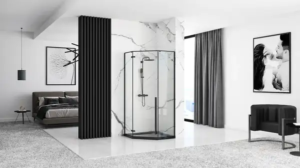 Душевой поддон REA DIAMOND 90X90 BLACK (REA-K8543)