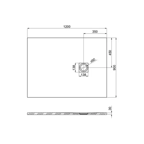 Душовий піддон Roca Ignis, 120x90, графіт (AP7014B038401200)