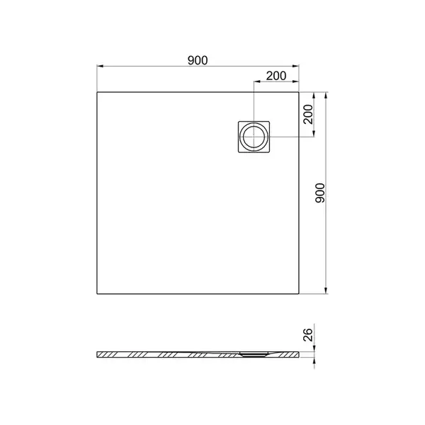 Душовий піддон Roca Ignis, 90x90, графіт (AP70238438401200)