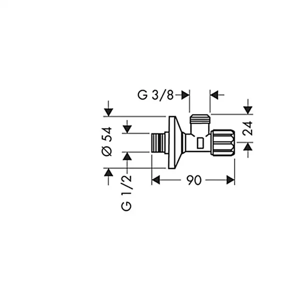 Кутовий вентиль для умивальника, Axor G 1/2 (51308000)