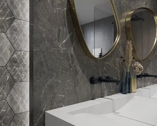 Плитка підлогова Marvelstone Light Grey Heksagon SZKL MAT 17,1x19,8 код 1588 Ceramika Paradyz (R---198X171-1-MARV.LG)