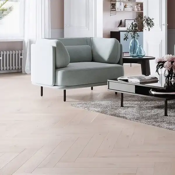 Паркетна дошка Barlinek Дуб Cappuccino Herringbone, 1-смугова (BJ8-DBE1-L05-C2R-E14110-U)
