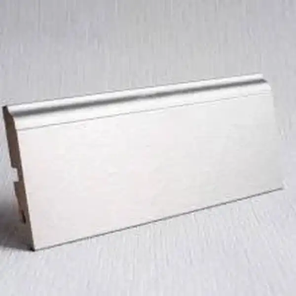 Плінтус з МДФ, 82x15x2400 форма P4 Срібний Сатин, Lucciano, Італія (500AMC82SSKP4)