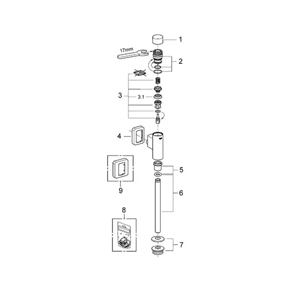 Grohe Rondo Смывное устройство для писсуара, хром (37346000)