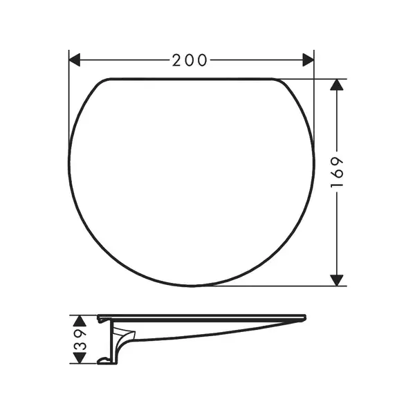 Полка 20 x 16,9 см Hansgrohe WallStoris, белый матовый (27915700) фото 2 Aquada.com.ua