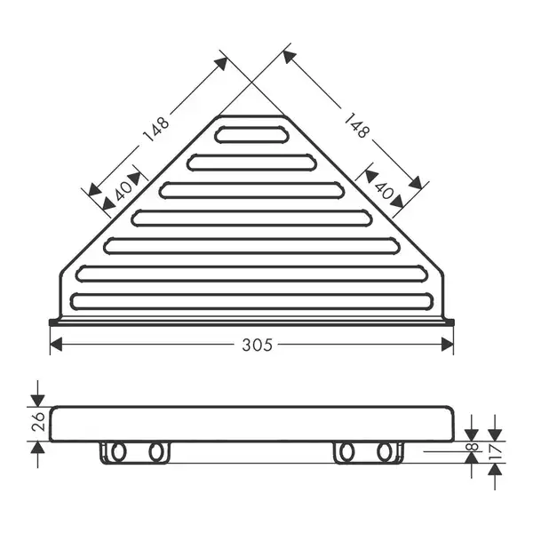 Кутова кошик Hansgrohe AddStoris, хром (41741000)