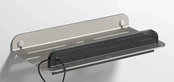 Полиця зі скребком Sonia Quick Aluminium Steel 300х51х151 мм, полірована сталь (185573)