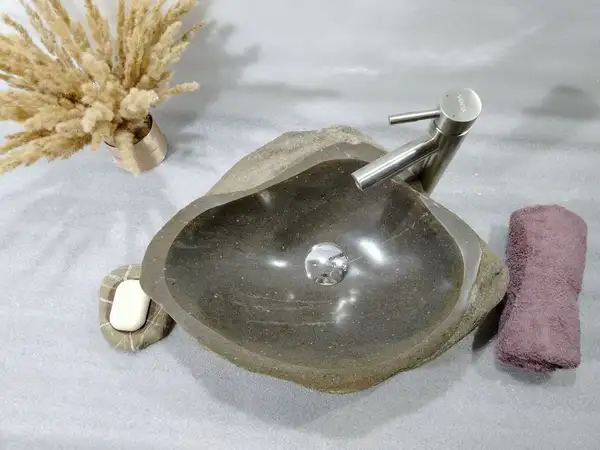 Aquada Dazon New Раковина з річкового каменю, сірий (Daz-100007)
