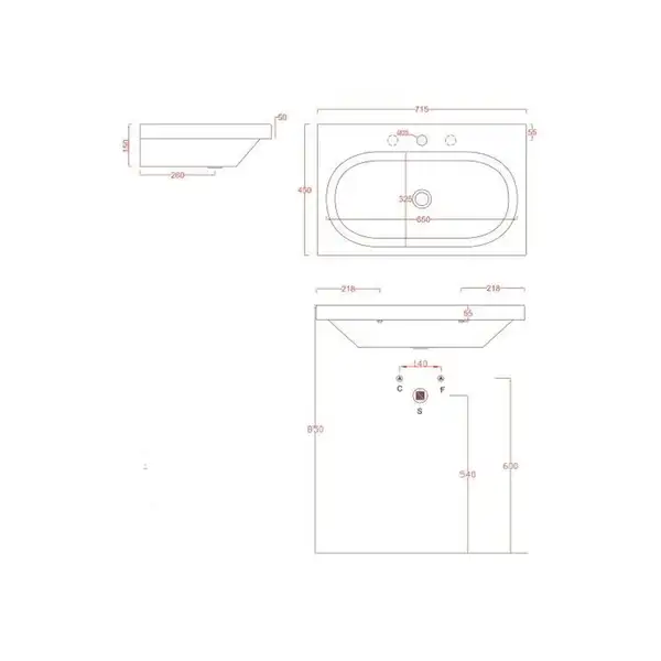 Умивальник підвісний Artceram Blend 71х45 (BLL007 01; 00)
