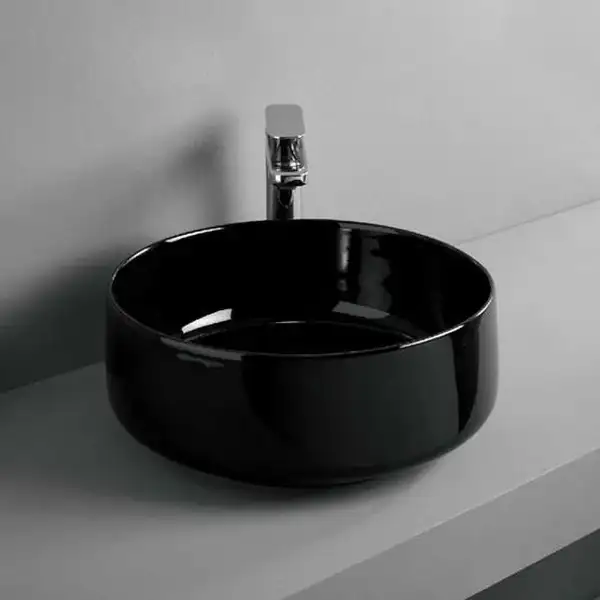 Умивальник на стільницю ArtCeram Cognac діаметр 35, чорний матовий (COL004 17; 00)