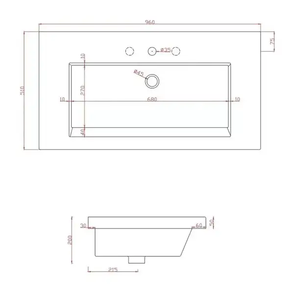 Умивальник накладний ArtCeram Gap 95, білий (GPL004 01; 00)