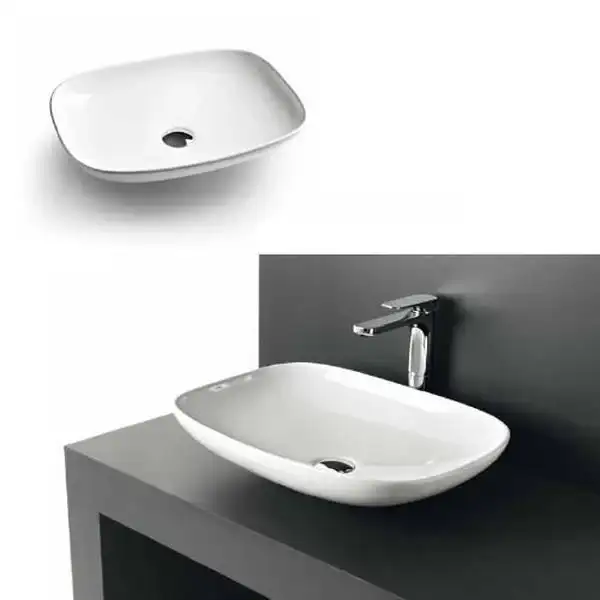 Умивальник на стільницю ArtCeram La Fontana 55, білий глянець (LFL006 01; 00)