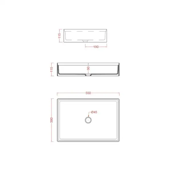 Умивальник на стільницю Artceram Scalino 38x55 (SCL002 01; 00)
