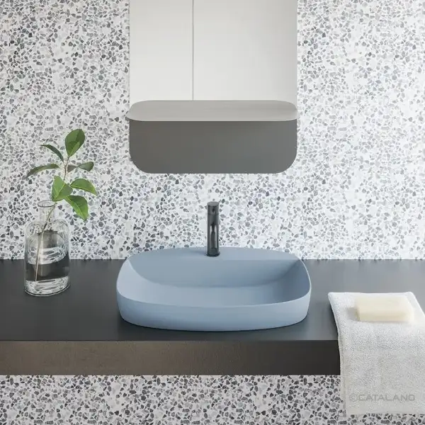 Раковина полувстраиваемая Catalano Green Lux Сolori 40 х 60 х h14 см, цвет - синий матовый 160GRLXNAS