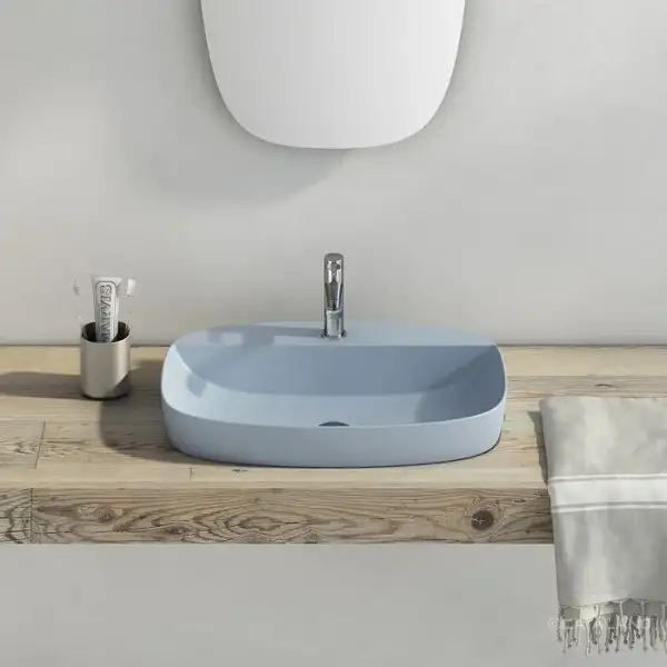 Раковина полувстраиваемая Catalano Green Lux Сolori 42 х 60 х h14 см, цвет - синий матовый 165GRLXNAS