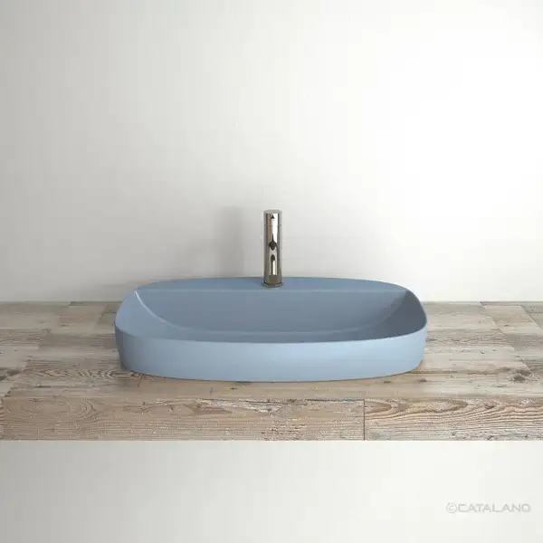 Раковина полувстраиваемая Catalano Green Lux Сolori 42 х 60 х h14 см, цвет - синий матовый 165GRLXNAS