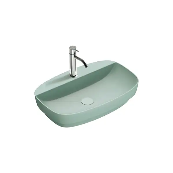 Раковина полувстраиваемая Catalano Green Lux Сolori 42 х 60 х h14 см, цвет - зелёный матовый 165GRLXNVS