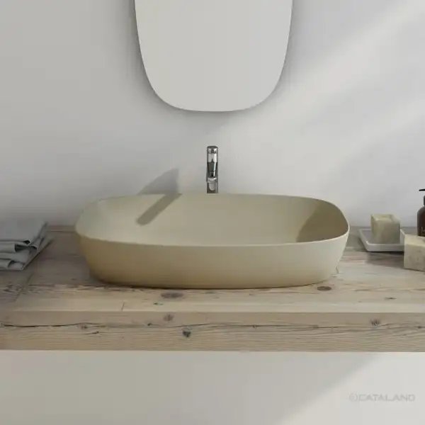 Раковина накладная на столешницу Catalano Green Lux Сolori 40 х 80 х h14 см, цвет - серый матовый 180AGRLXGS