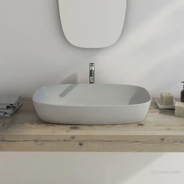 Раковина накладная на столешницу Catalano Green Lux Сolori 40 х 80 х h14 см, цвет - серый матовый 180APGRLXCS