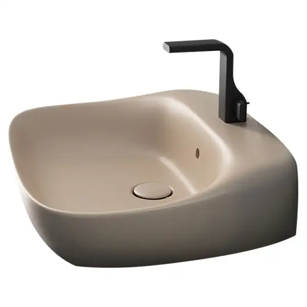Раковина подвесная Flaminia Fluo 60 х 49 х h20 см, цвет - Argilla opaco (матовый) FU60L Argilla