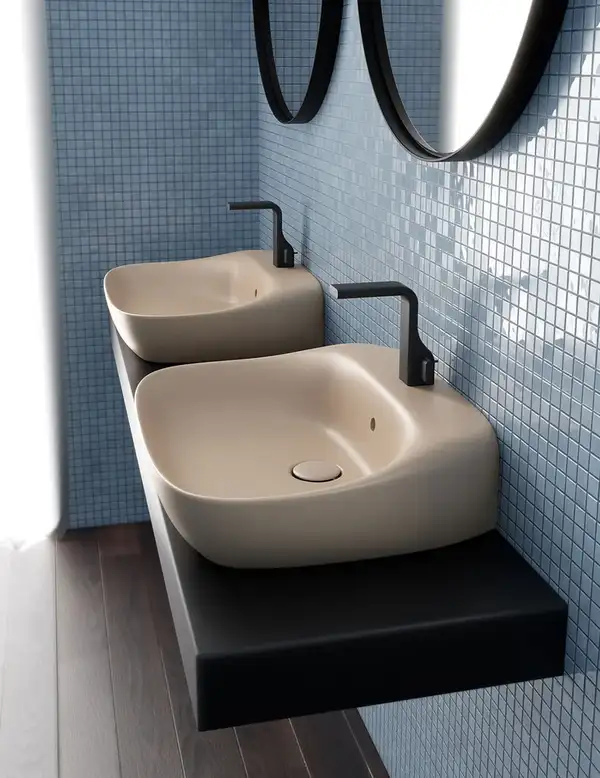 Раковина подвесная Flaminia Fluo 60 х 49 х h20 см, цвет - Argilla opaco (матовый) FU60L Argilla