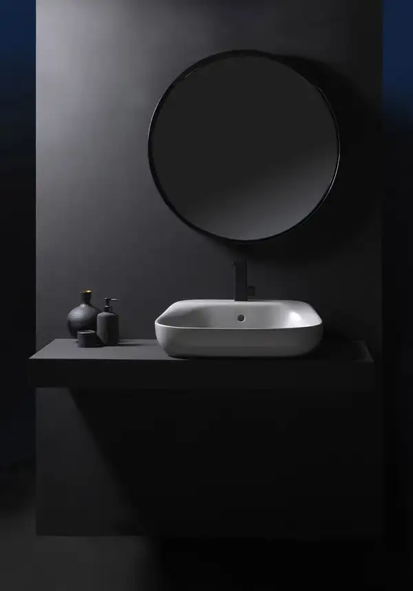 Раковина подвесная Flaminia Fluo 60 х 49 х h20 см, цвет - Cenere opaco (матовый) FU60L Cenere