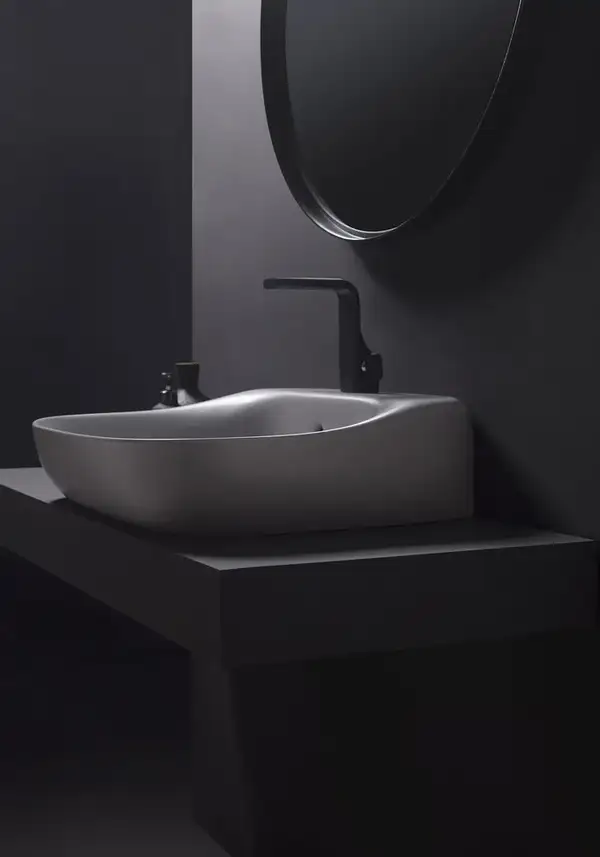 Раковина подвесная Flaminia Fluo 60 х 49 х h20 см, цвет - Cenere opaco (матовый) FU60L Cenere