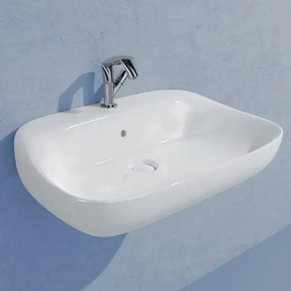 Раковина подвесная Flaminia Fluo 70 х 49 х h20 см, цвет - белый глянцевый FU70L Bianco