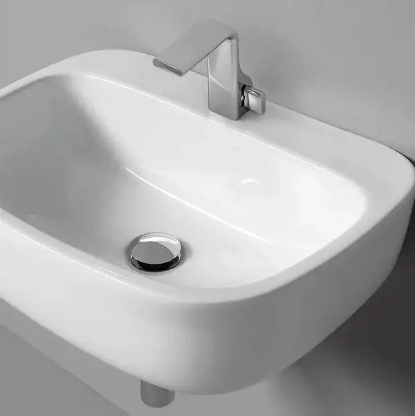 Умивальник підвісний/на стільницю Flaminia Mono, без переливу, 54 х 40 см, latte milky white matt (MN54L) (MN54LLAT)