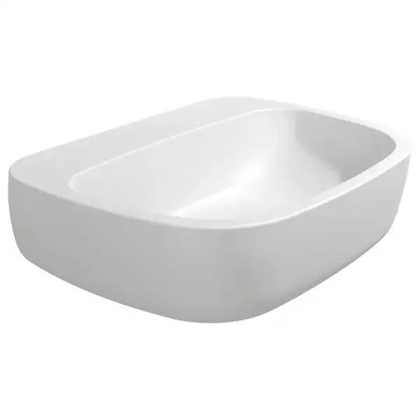 Умивальник підвісний/на стільницю Flaminia Mono, без переливу, 64 х 48 см, latte milky white matt (MN64L) (MN64LLAT)