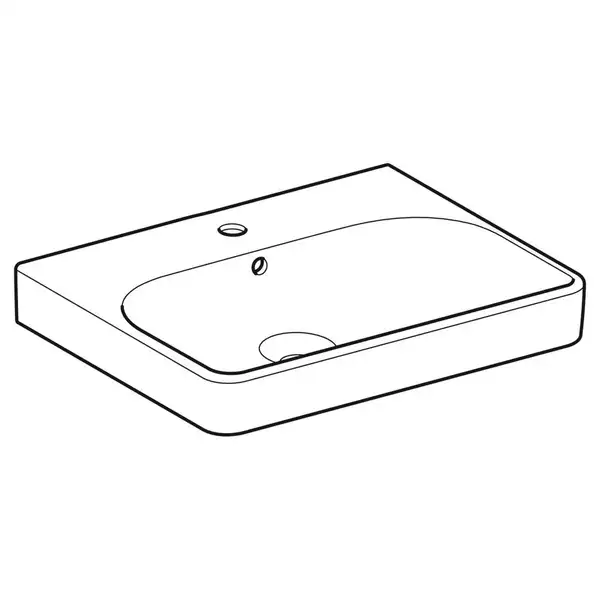 Раковина подвесная Geberit Smyle Square 60 х 48 х h16,5 см, с 1 отверстием под смеситель (500.229.01.1) фото 2 Aquada.com.ua
