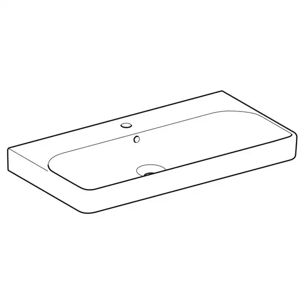Раковина подвесная Geberit Smyle Square 90 х 48 х h16,5 см, с 1 отверстием под смеситель (500.251.01.1) фото 2 Aquada.com.ua