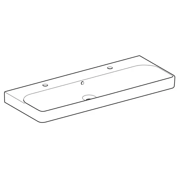 Раковина подвесная Geberit Smyle Square 120 х 48 х h16,5 см, с 2 отверстиями под смеситель (500.253.01.1) фото 2 Aquada.com.ua