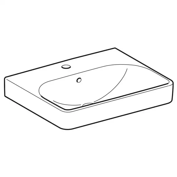 Раковина подвесная Geberit Smyle Square 55 х 44 х h16,5 см, с 1 отверстием под смеситель (500.259.01.1) фото 2 Aquada.com.ua